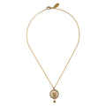 Gold chain with a pendant on a white background
